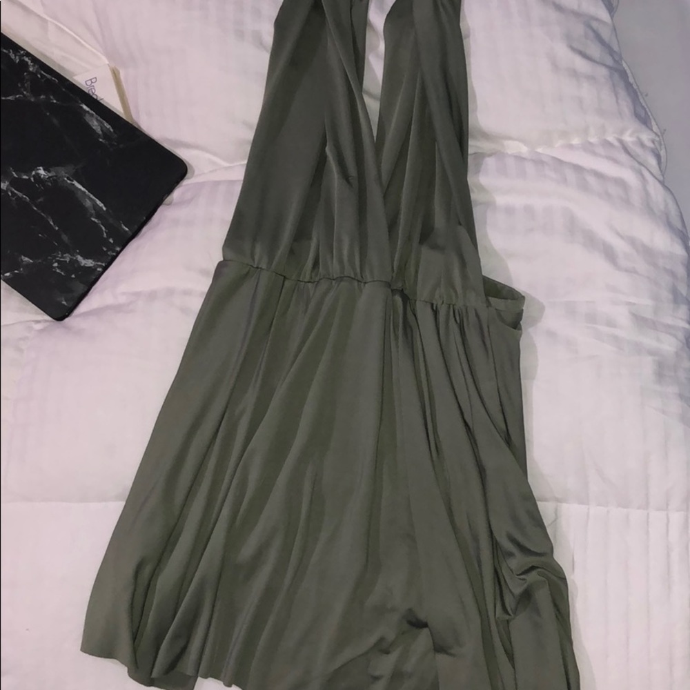 Mini olive tie up dress